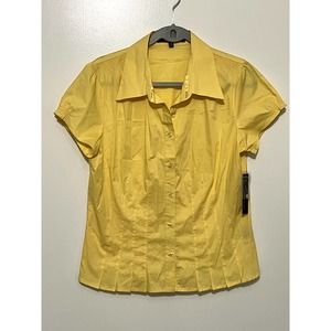 Claude Brown Yellow Short Sleeve Summer Top Size 12